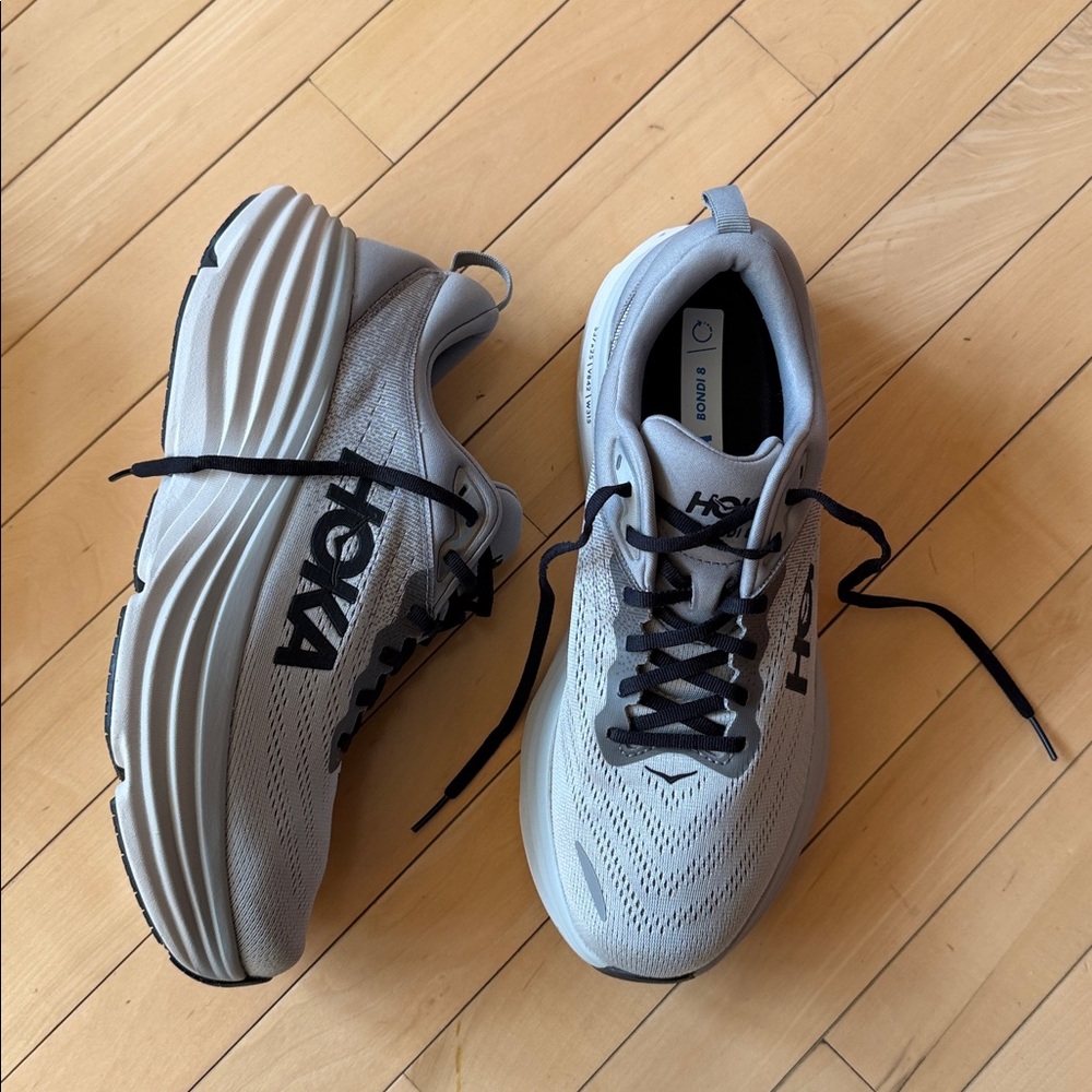 Men’s Hoka Bondi 8 Grey and Black Size 10.5 BRAND NEW IN BOX - Picture 2 of 7